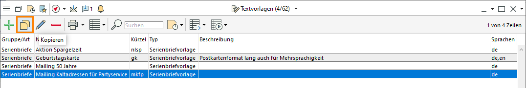 A7 S3 Textvorlage kopieren