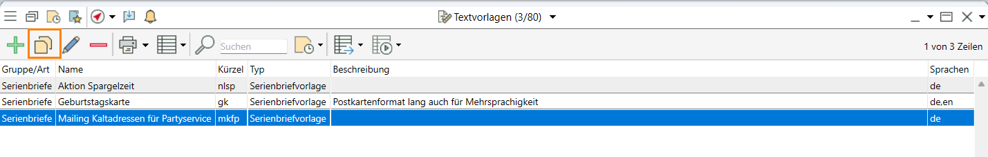 A7 S3 Textvorlage kopieren