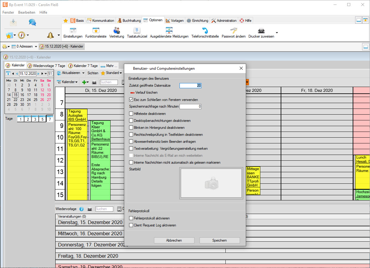 Benutzereinstellungen individualisieren (Version 11)